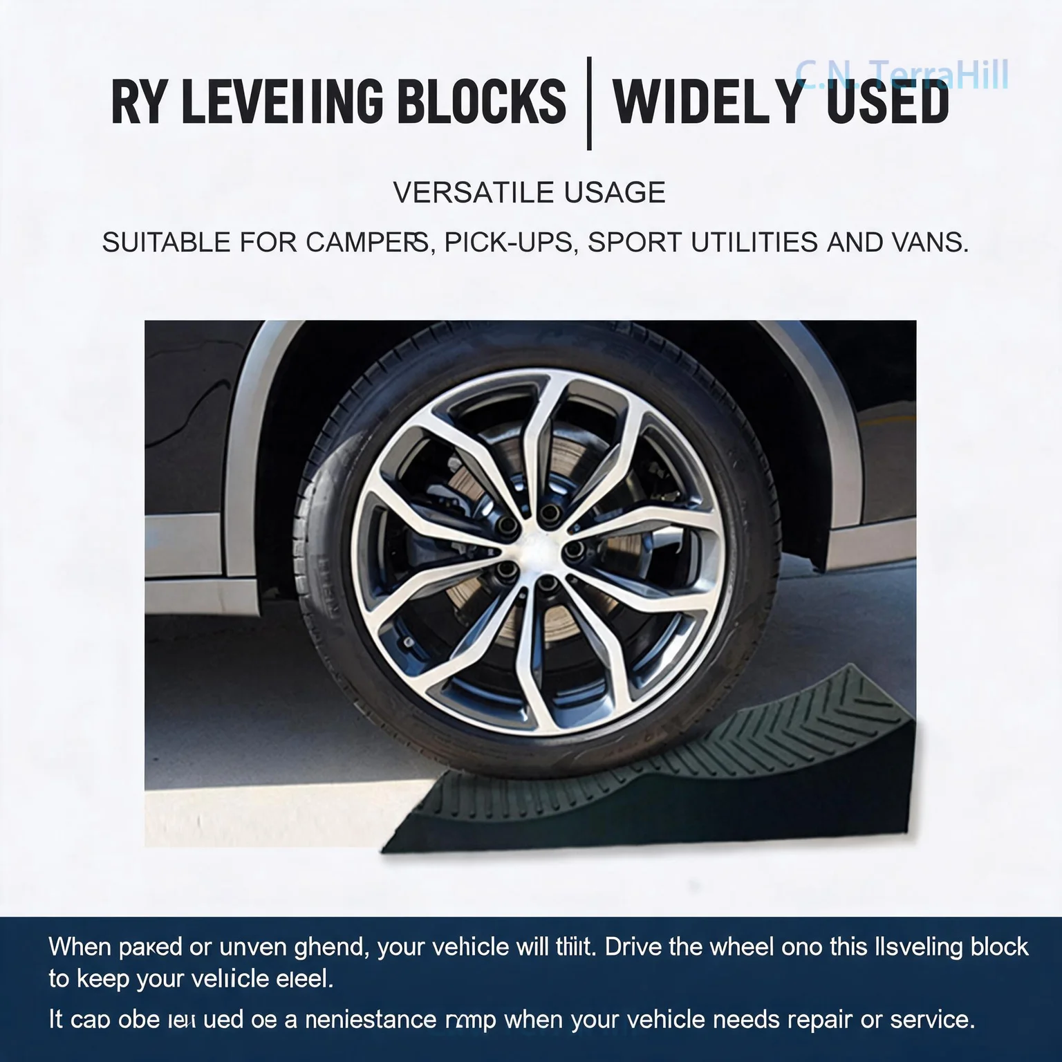 RV Leveling Ramp Blocks for Car Tires Anti-Slip Stabilizer Pad Portable 2-Stage Wedge for Camping Trailer