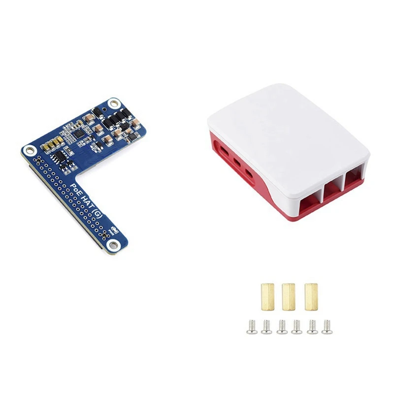 

Для Raspberry Pi 5 Poe HAT + корпус 802.3Af/At Poe HAT (G) для Raspberry Pi 5 POE Ethernet плата расширения источника питания