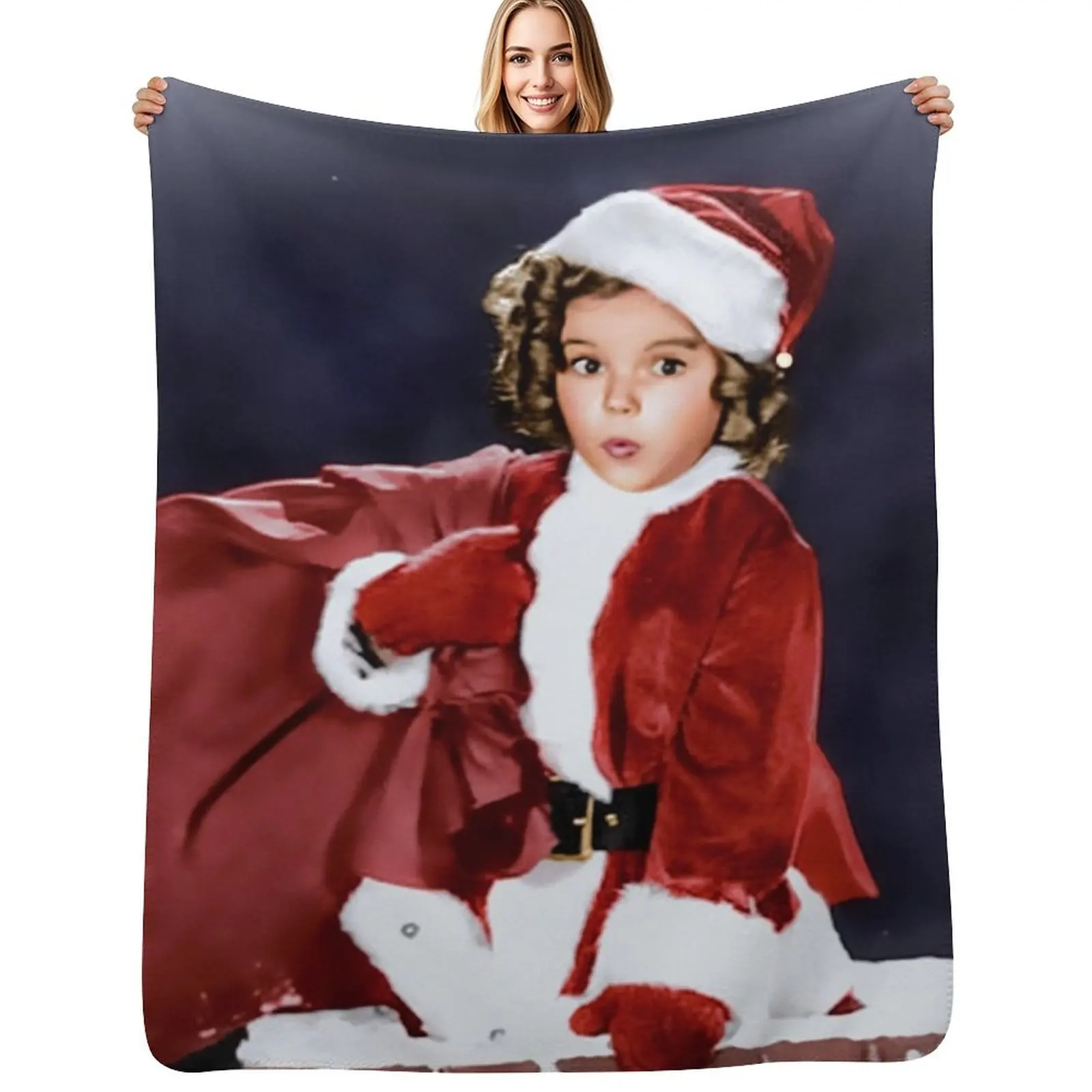 

Shirley Temple Portrait at Chimney Throw Blanket Elegant Warm Throw Blanket for Hotel Home