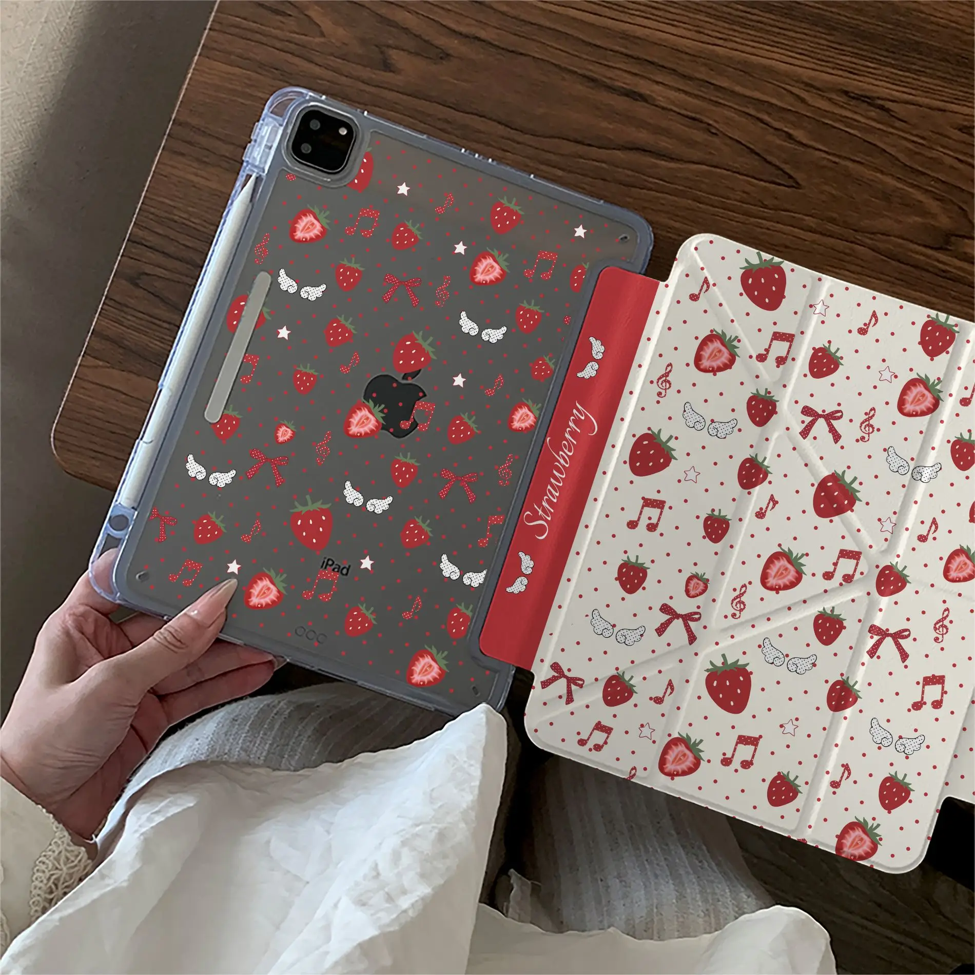 

Y-fold Buckle Protective Shell For iPad A16 10/11th Generation, iPad 10.2, Mini 6/7, Air 7/6/5/4, Transparent Acrylic Back Panel