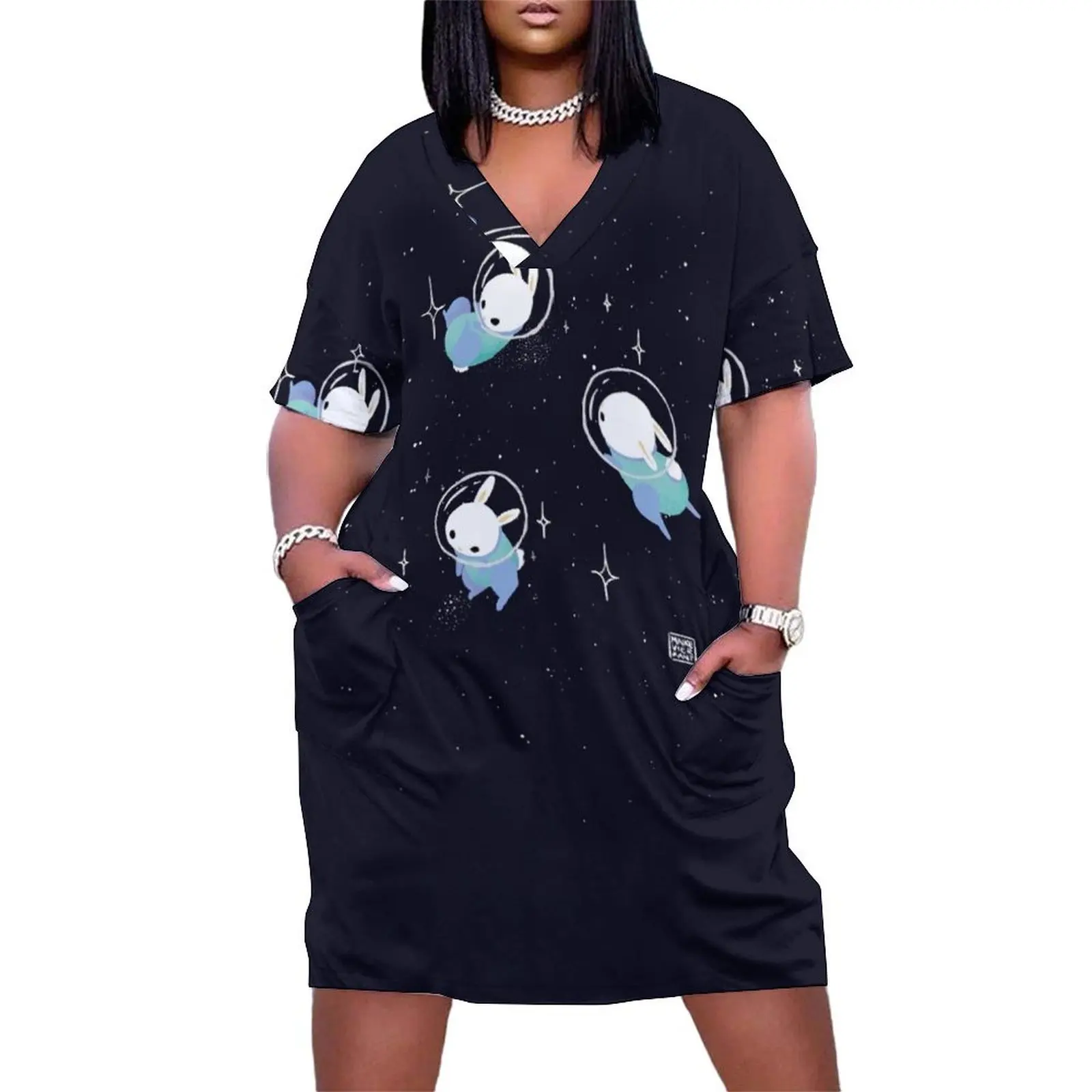 

Space Bunnies Loose Pocket Dress Woman clothing elegant party dress for women 2025 Dresses cute dress