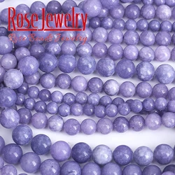 Lavender Purple Chalcedony Beads For Jewelry Making Natural Stone Beads DIY Bracelets Necklace Accessories 4 6 8 10 12mm 15