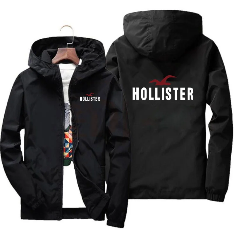 HOLLISTER-Chaqueta Bomber de primavera para hombre, abrigo informal de Color, con protección solar, impermeable, S-7XL 2024