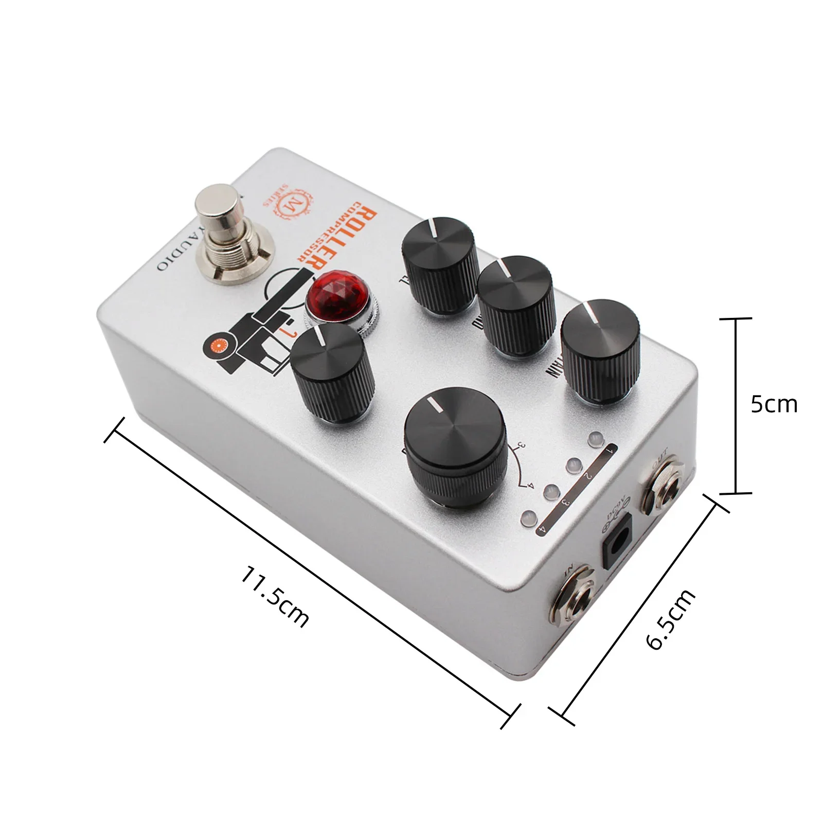 Аудио-роликовый компрессор MOSKY, гитарная педаль, 4 режима, компрессионный эффект с кнопкой поддерживать/Смешивание/уровень/тональная кнопка, металлический, истинный байпас