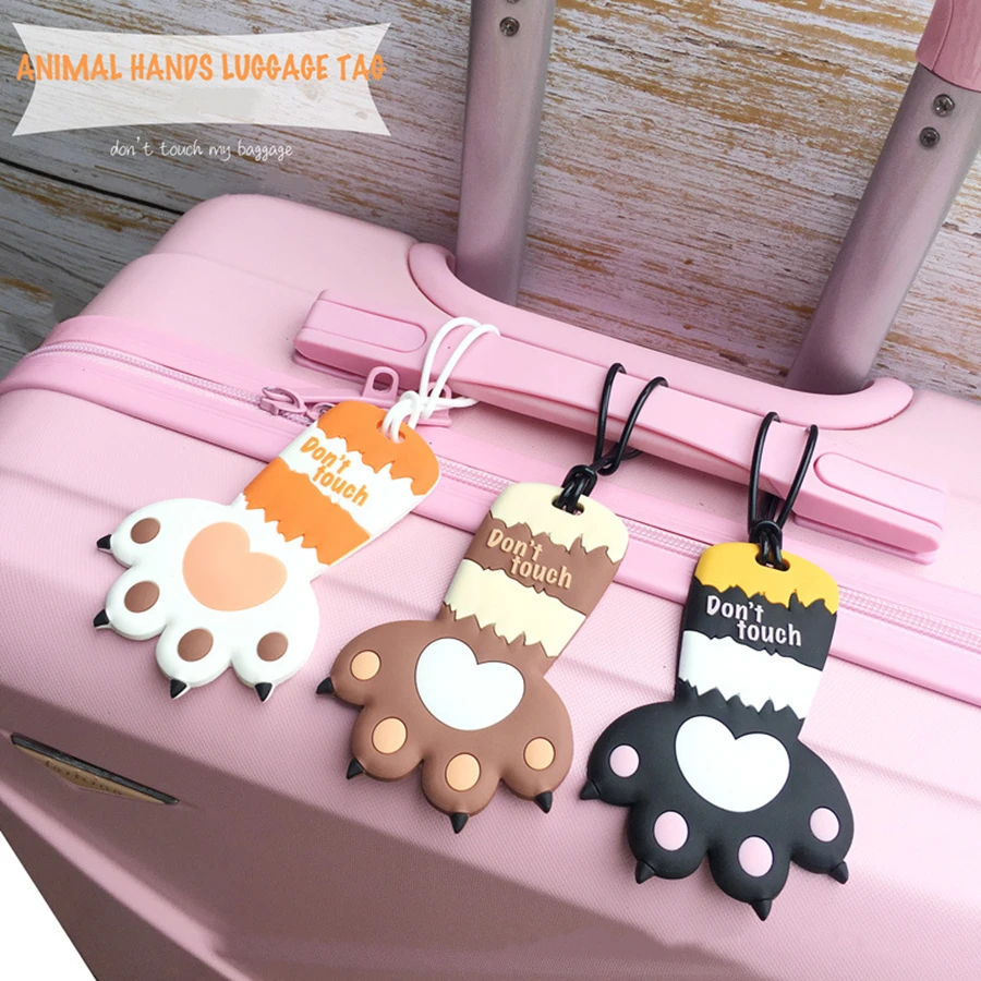 1 Piece Multicolor Cat\'s Paw Travel Luggage Tag Travel Accessories School Supplies for Students