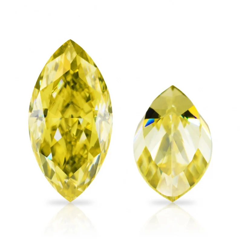 

Lemon yellow Marquise1CT-5CT GRA Moissanite loose stone jewelry matching engraved code can pass the instrument