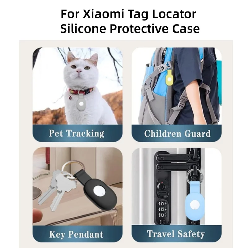 

Anti-Lost Keychain Silicone Case for Xiaomi Tag, Shockproof Anti-Scratch Protective Tracker Cover
