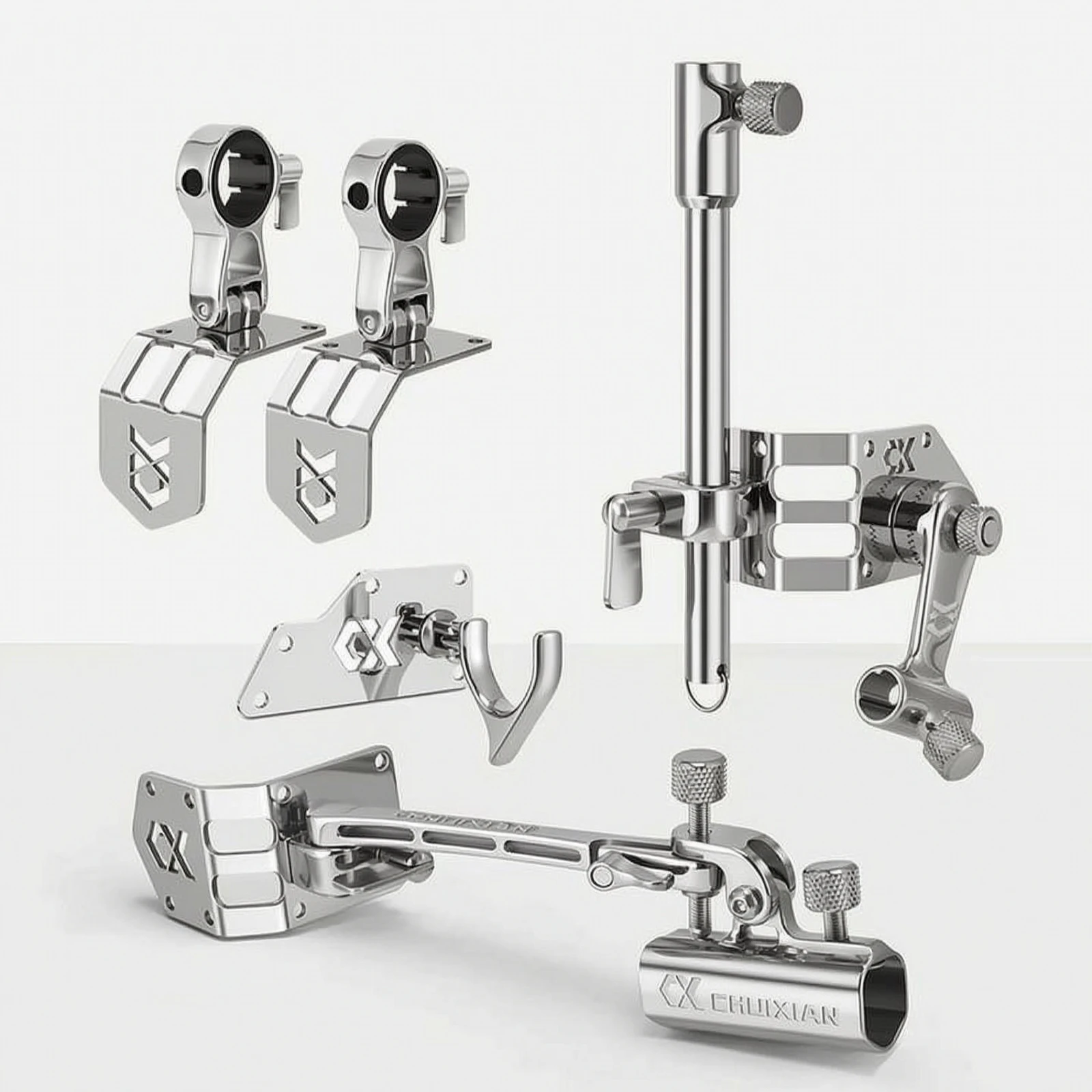5 Pieces Fishing Box Accessory Kit Adjustable Rod Holder with Bracket Fishing Box Brackets Heavy-Duty Organizer Rust-Resistant
