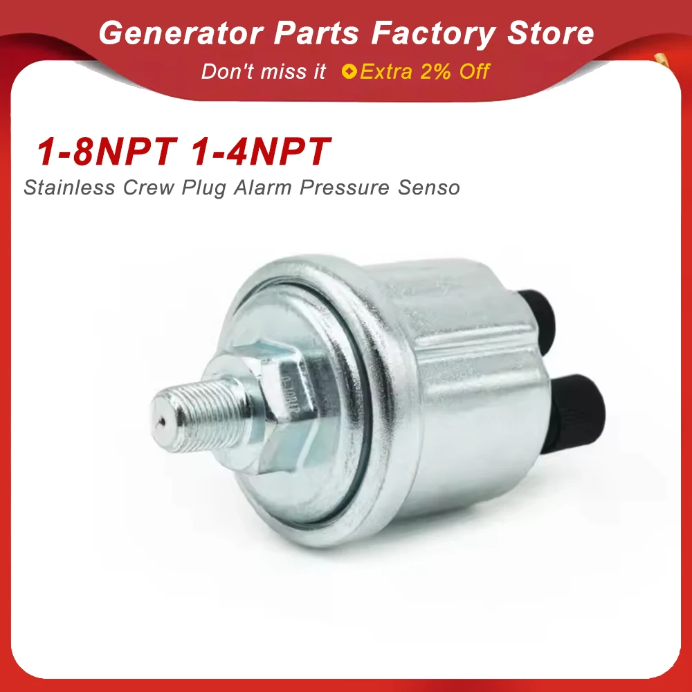 

Universal VDO Oil Pressure Sensor 0 to 10 Bars 1/8NPT Diesel Generator Part 10mm Stainless Crew Plug Alarm Pressure Sensor