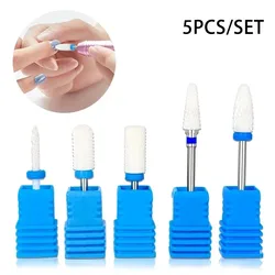 5 PCS/Set Ceramic Nail Drill Bits Electric Drill Machine Nail Cutter Bits Nails Accessories Tools For Manicure Pedicure Tools