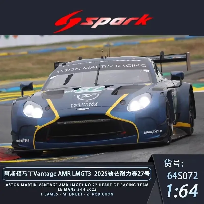 

Spark 1:64 Aston Martin Vantage Amr LMGT3 No.10 No.27 Le Mans 24h 2025 Premium Diecast Alloy Car Model