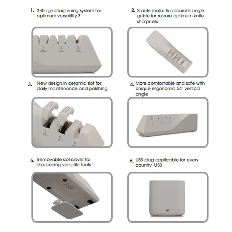 Three-stage Resin Tungsten Steel Manual Ceramic Scissors Automatic Electric Knife Sharpener Kitchen Tools Multi-function Tools