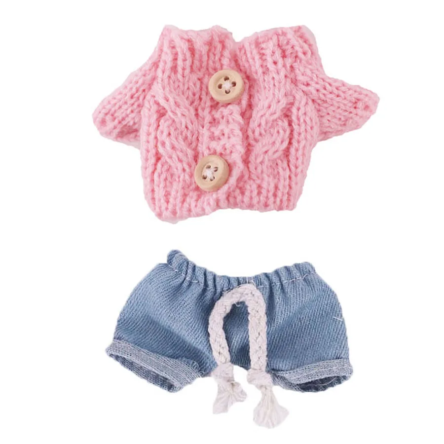 Puppe Pullover Hosen Schuhe Set für Labubu Kleidung 17cm Puppenzubehör, Spielzeug für Mädchen, Weihnachtsfest Geburtstagsgeschenk