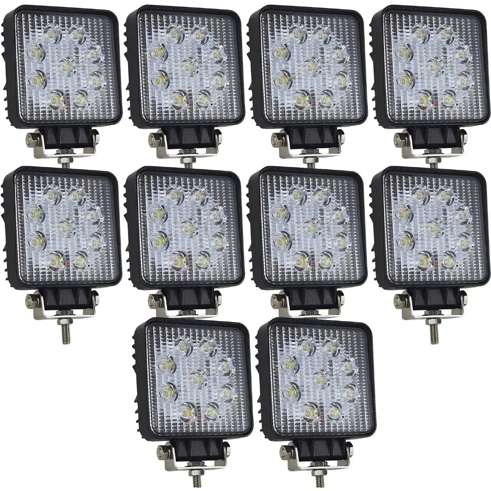 

10 Pcs 4 inch 27W Spot LED Work Light Bar Off Road Car Driving Lamp for Cabin Boat SUV Truck Car ATV Vehicles Marin (27