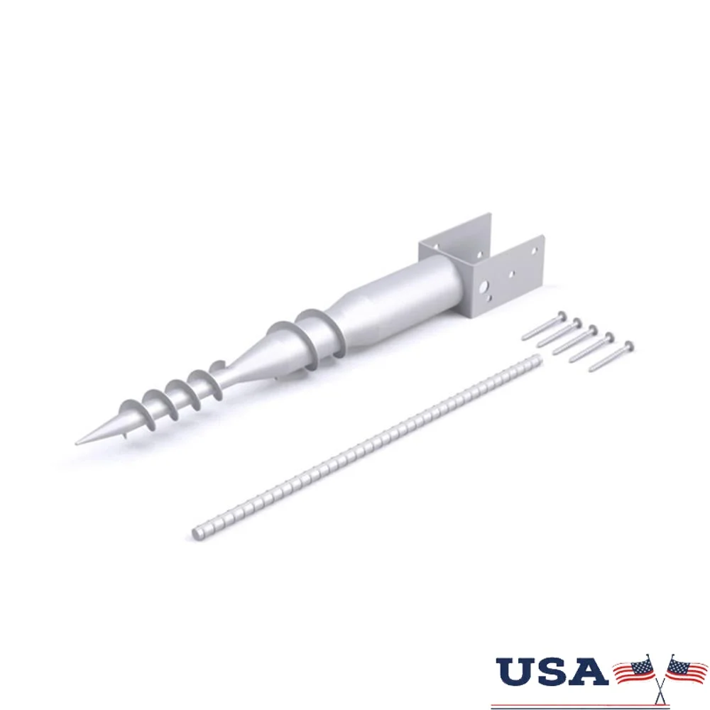 

No Dig Ground Anchor Easy Installation Galvanized Steel Mail Post Holder with Lag Bolts Rebar Standard Soil Conditions