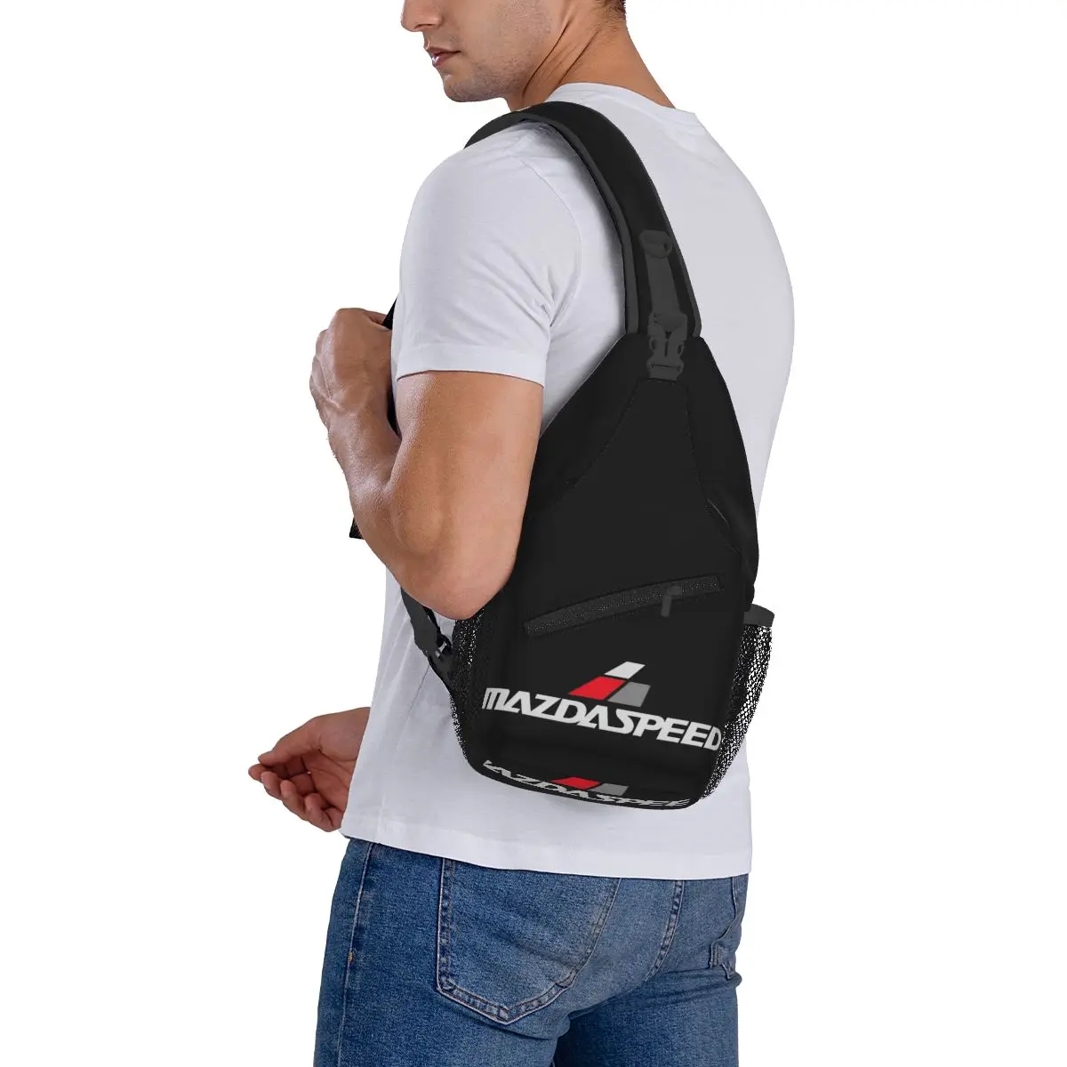 Mazdaed Sling Bag Bedrukte Borst Tas Miata Rx7 Roterende Motor Turbo Jdm Schouder Rugzak Dagrugzak Voor Reizen Wandelen Fietsen Boekentas