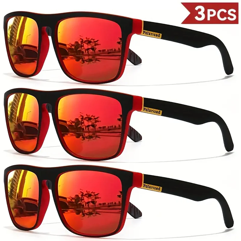 1/3/4PCS Heren Klassieke vierkante sportzonnebril Lichtgewicht PC-frame UV400 voor autorijden Vissen Fietsen Unisex Duurzaamheid