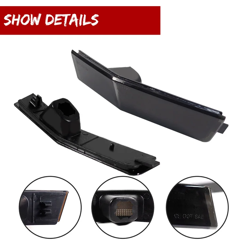 Gtinthebox Front / Rear Bumper Side Marker Light Housing Shells For 2007-2010 Lincoln MKX Fender Flare Light,  No Bulb / Socket
