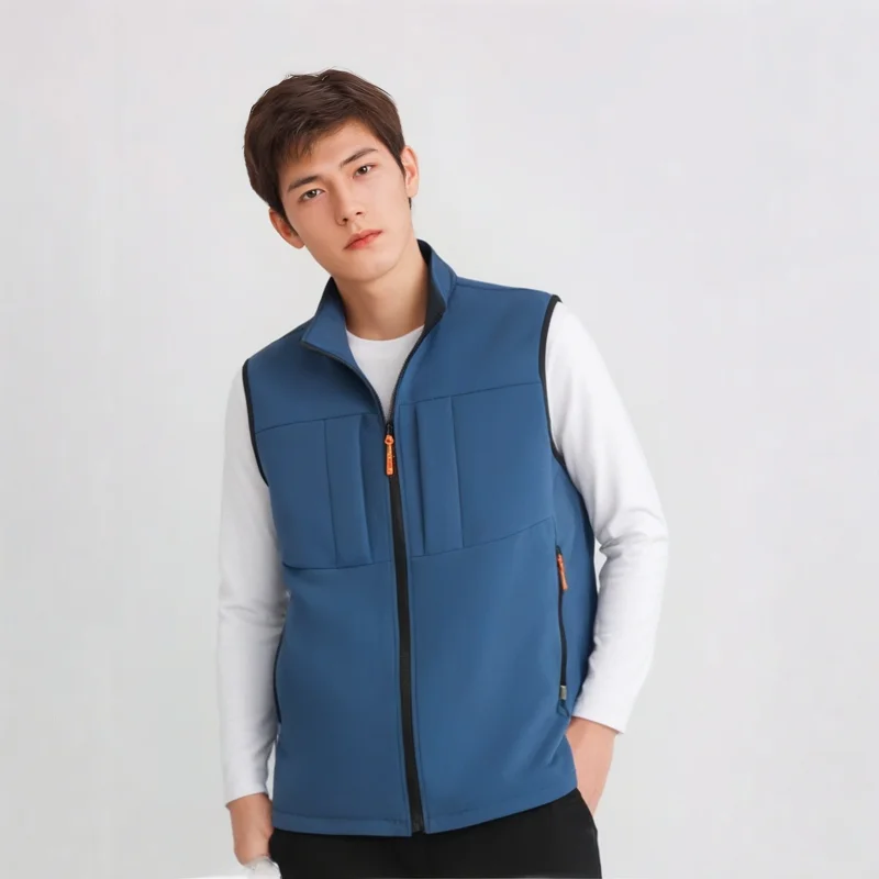 Korean winter outdoor travel mountaineering soft shell jacket soft shell fleece vest jacket all match multi pocket men's jacket