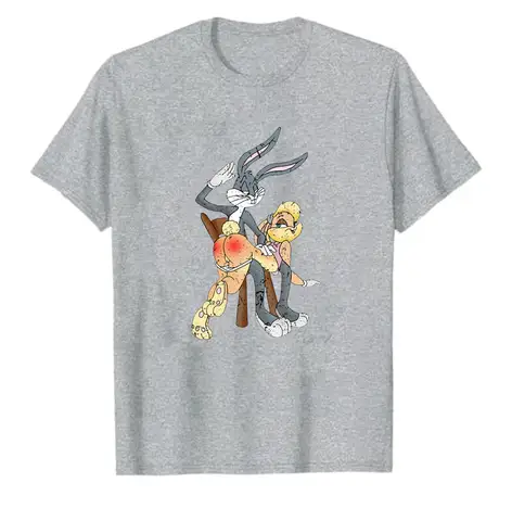 Bugs Bunny och Lola rolig kanin tecknad parodi gåva vintage herr t-shirt offensiv t-shirts sommar bomullstoppar streetwear 8 best sales Bugs Bunny T-shirt - №3