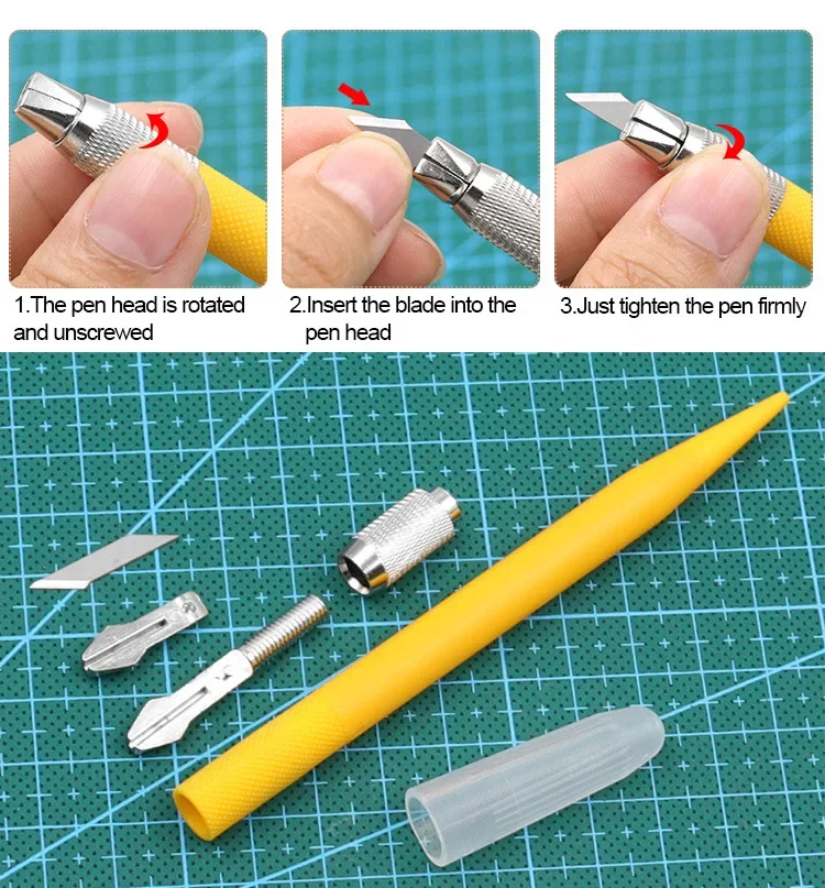 Art Utility Knife Craft Cutting Tools Paper Cutter Stickers Scrapbooking Tool Art Carving Cutting Pen DIY Craft Cutting Knife