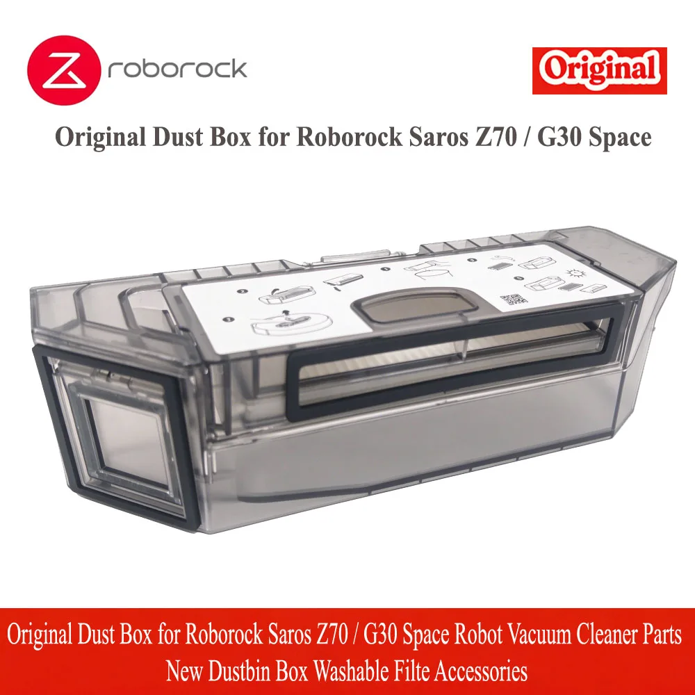 Originele stofopvangbak voor de Roborock Saros Z70 / GG30 robotstofzuiger. Nieuwe stofopvangbak, wasbaar filter en accessoires.