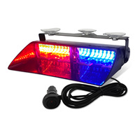 16W Car Windshield LED Strobe Light 12V Waterproof Police Lights Warning Light Flash Dash Emergency Signal Lamps