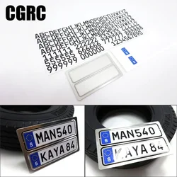 Número da placa de licença de metal letras adesivo decorar para 1/14 tamiya rc caminhão reboque basculante scania benz man volvo carro peças diy