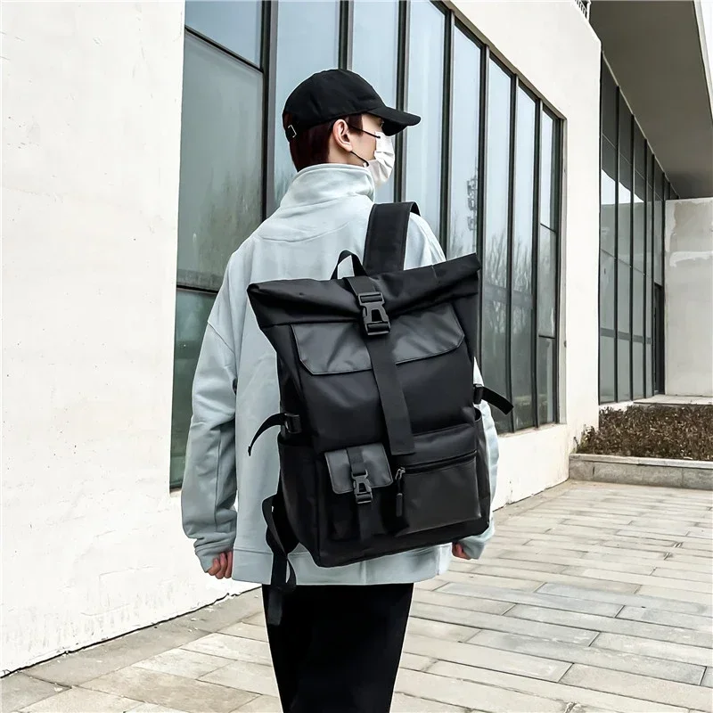 Fashion Men\'s Backpack Streetwear Waterproof Rollup Backpacks Women Travel Large Capacity Laptop Bag Mochilas Outdoor Sport Bags