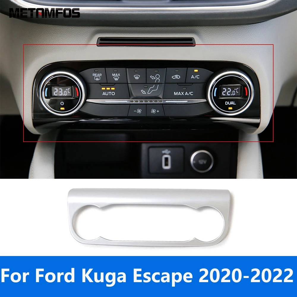 For Ford Kuga Escape 2020 2021 2022 Caron Fiber Console Air Conditioner Switch Panel Cover Trim Interior Accessories Car Styling