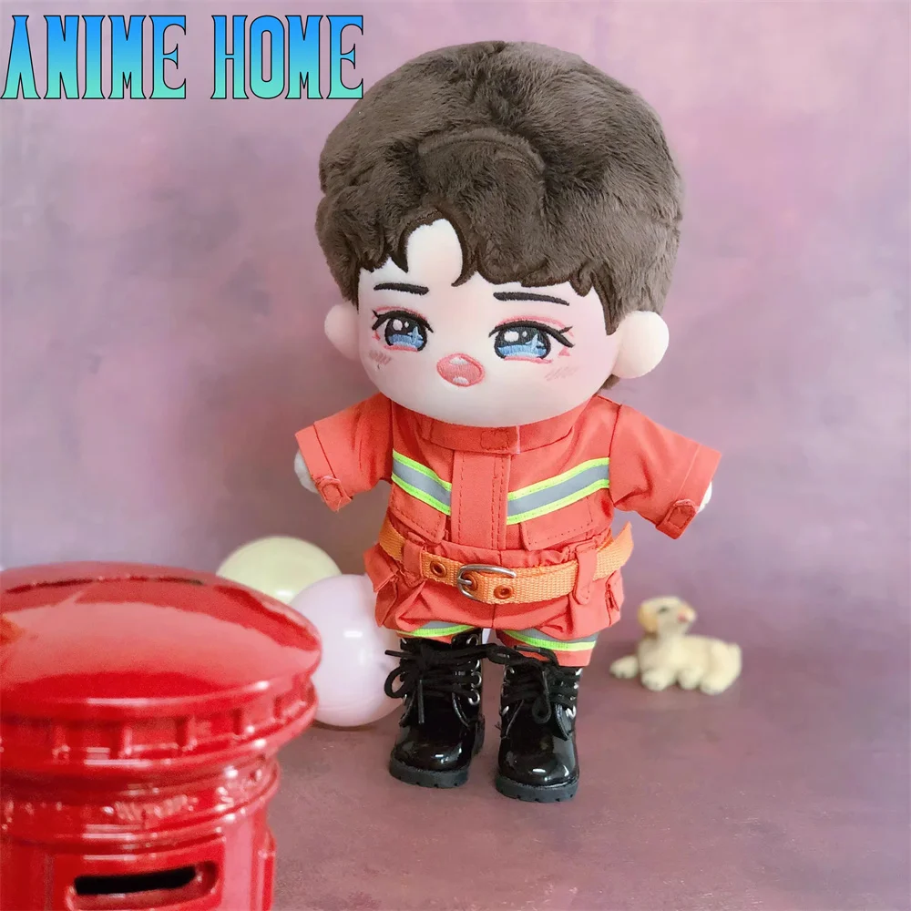 Original Firefighter Uniform Suit For 20cm Doll Toy Costume Clothes Cosplay CP Kids Gift Cute