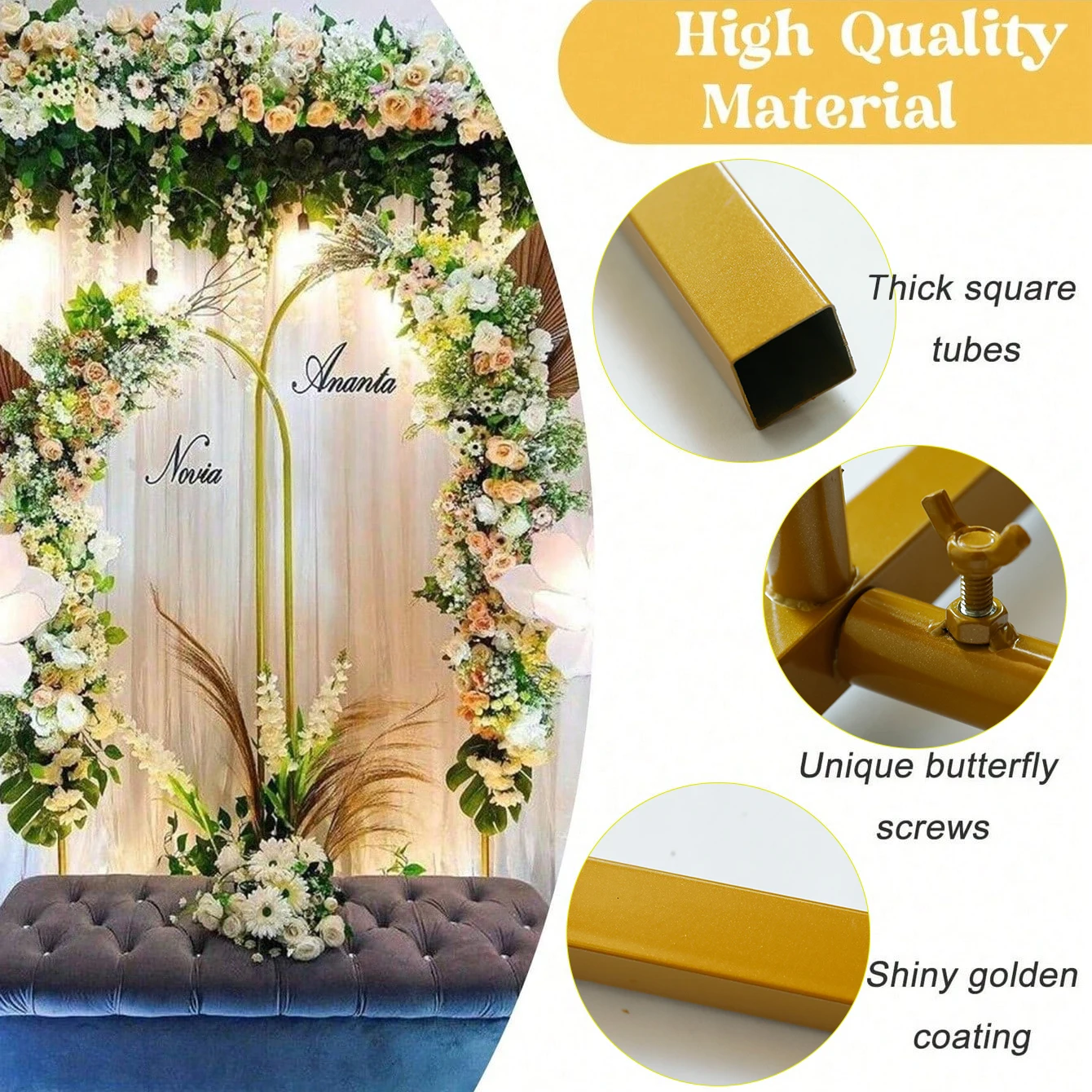 إطار قوسي ذهبي لحفلات الزفاف،  - مراجعة Backdrop Stand Kit وسعره
