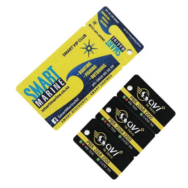 Custom  Printed Barcode PVC Combo Card Plastic Supermarket 2-up Loyalty Member key tag Card