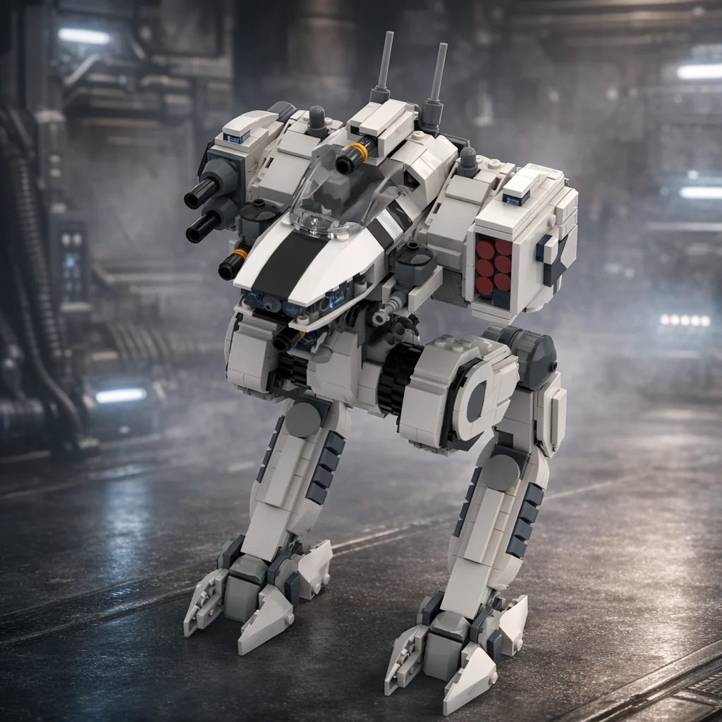 

MOC Futuristic Mecha Walker Building Blocks Set Military Robot Micro Brick Assembly Model Sci-Fi Display Desk Decor Gift