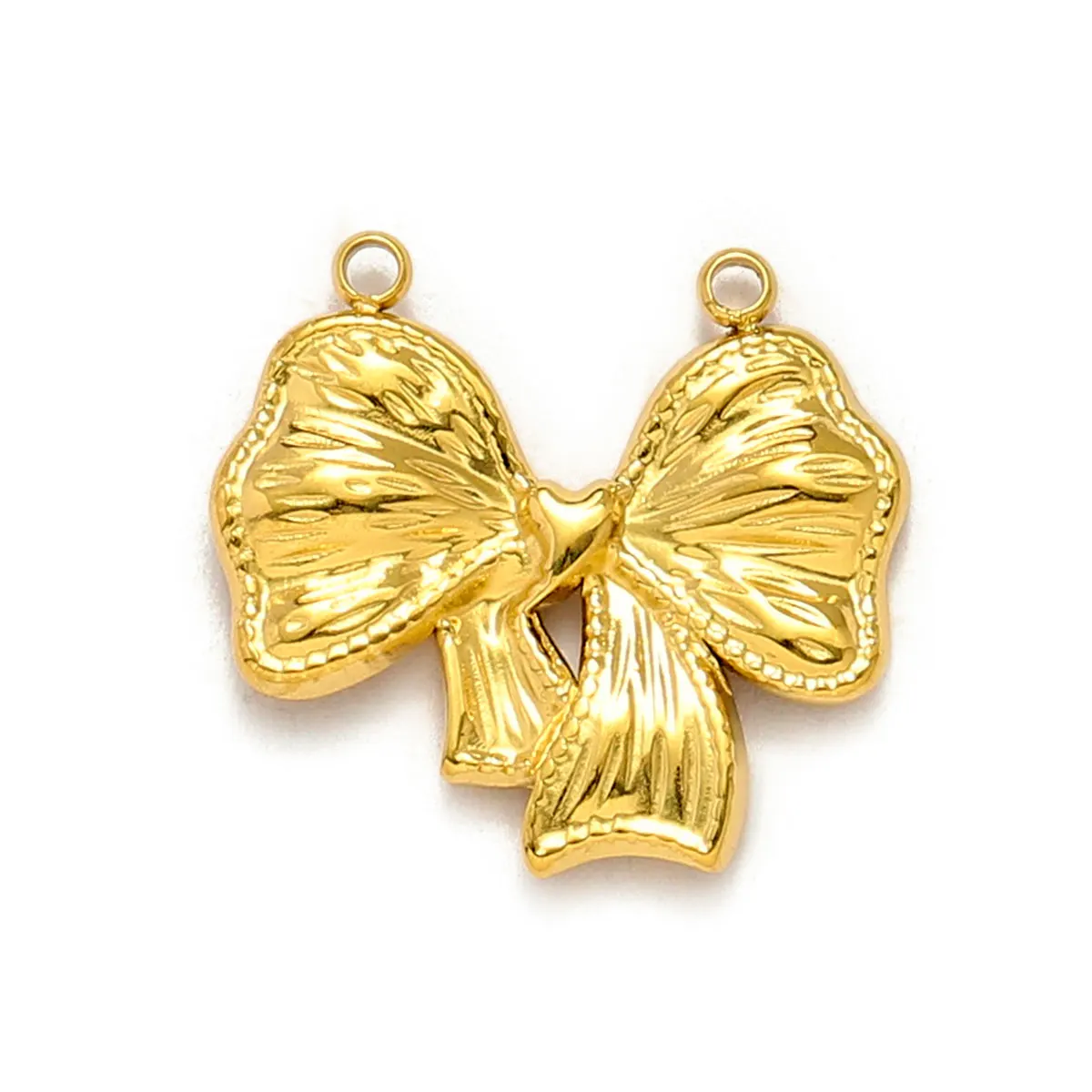 5pcs/Lot French Stainless Steel Bow Knot  DIY Earring Charms Women Cross Flower Necklace Pendant Geometric Jewelry Wholesale