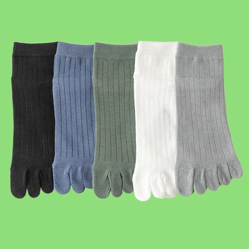 

5/10 Pairs 2024 New Summer Five Finger Socks For Men Thin Cotton Toe Socks With Separate Fingers Low Cut Ankle Sports Socks