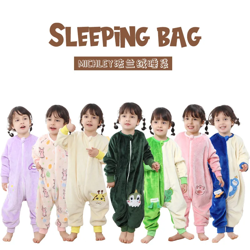 

2025 New Autumn And Winter Soft And Comfortable Cartoon Flannel Sleeping Bag A-class Children's One-piece Sleeping Bag