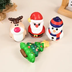 4/1pcs Christmas Anti Stress Reliever Toy Santa Claus Xmas Tree Squeeze Bounce Toy Kids New Year Gift 2024 Christmas Party Decor