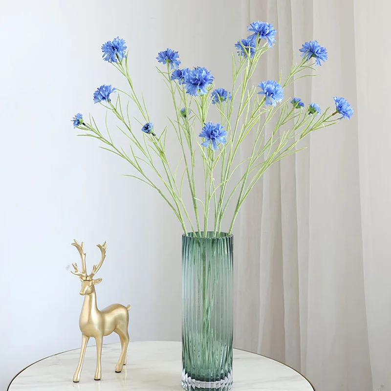 3Forks/Bouquet Nordic Artificial Flower Silk Cornflower Fake Flowers Artificial Plant Decorative Flowers Home Wedding Decoration