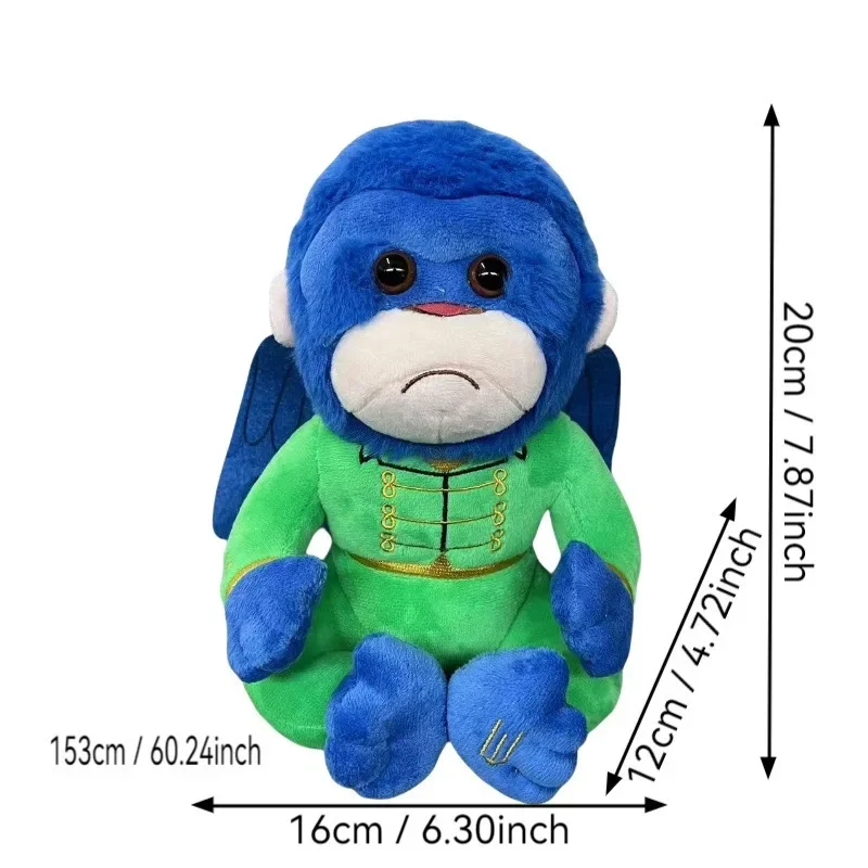 20 ซม.Wicked Flying Monkey Chistery Plush,ตุ๊กตาสัตว์แม่มดตัวช่วยสร้าง Plushies ของเล่นน่ารักหมอนคริสต์มาสของขวัญวันเกิด