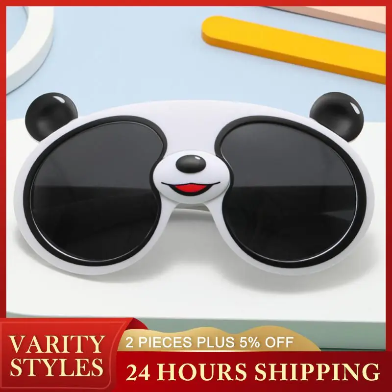 Polarized Panda Glasses Boys Girls Cartoon Panda UV400 Sunglasses Cute Sun Glasses Silicone Eyewear Bag Outdoor Hiking Travel