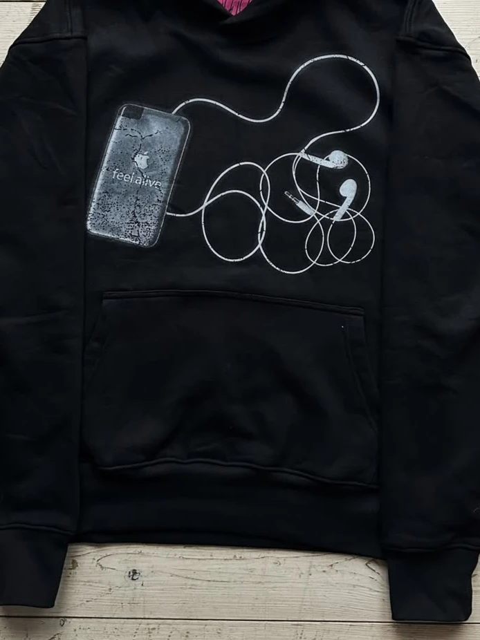 Harajuku Casual MP3 Print Hoodies Men Grunge Streetwear Sweatshirt Tops Goth Y2k Oversized Hoodie Tracksuit Men Clothing