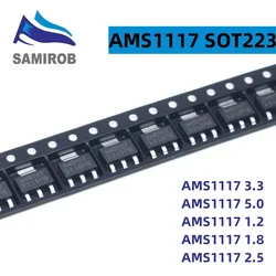 50 pz AMS1117 3 v3 AMS1117-1.2 AMS1117-1.5 AMS1117-1.8 AMS1117-2.5 AMS1117-3.3 AMS1117-5.0 AMS1117-ADJ SOT223 volulatore di tensione