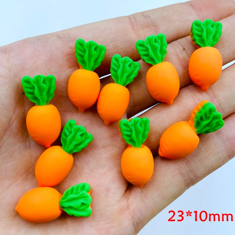 15Pcs New Kawaii Cartoon Cute Mini Cartoon Radish Flat Back  Series Resin Scrapbook Diy Jewelry hair clips Ornament Accessories