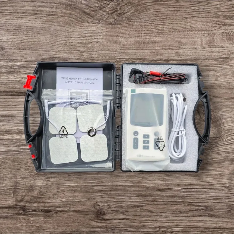 For 4 Modes Digital Electric Muscle Stimulator TENS EMS IFC RUSS Pulse Massager For Muscle Soreness Relief