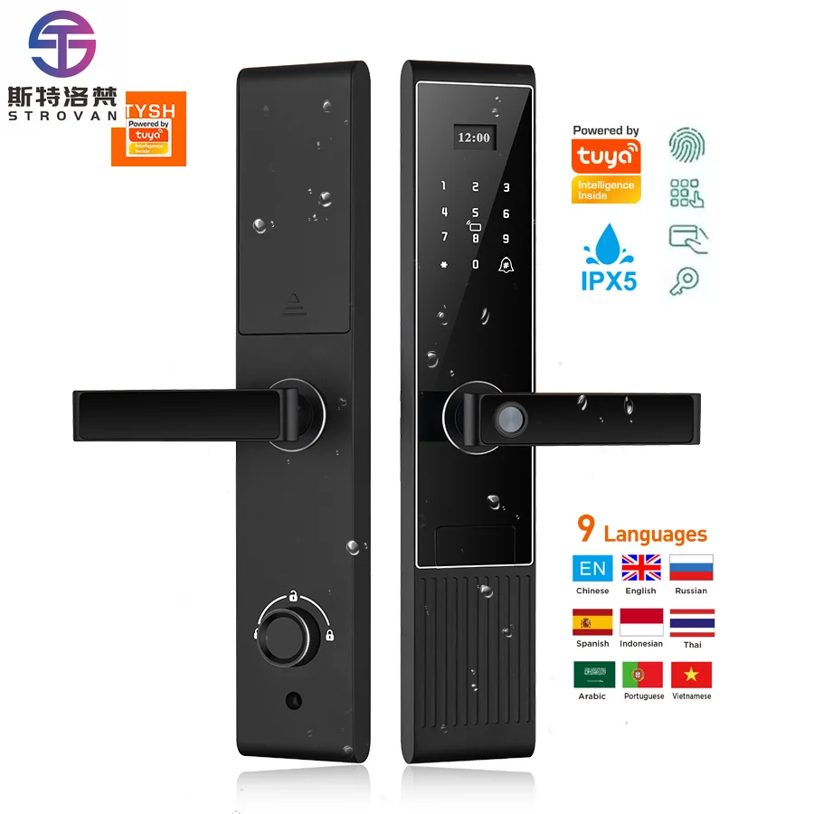 STLF Tuya Smart Electronic Digital Door Lock Fingerprint Password Waterproof Network App Memory Card for Home Hotel