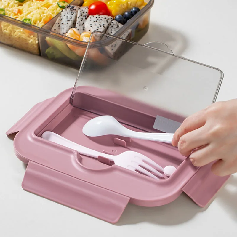 1pc Lunch Boxes, Tragbare Geteilte Lunchbox, Ins Nordic Style -Box, Getrennte Lunchbox