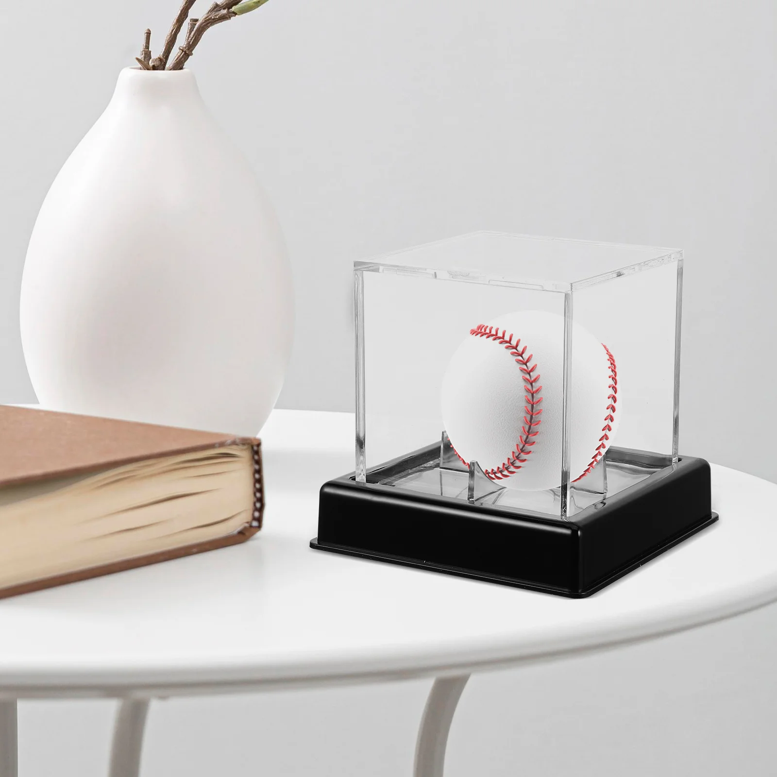 Caja de almacenamiento de béisbol acrílica transparente, soportes decorativos, vitrina, Material Premium, tamaño pequeño, uso en interiores y hogares