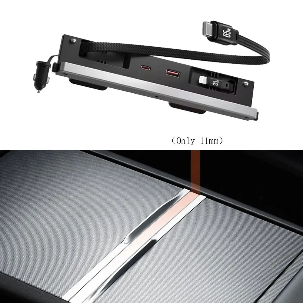 USB Hub Docking Station For Tesla Model 3 Highland Y Juniper YL Center Console Fast Charging Expansion Dock Car Accessories