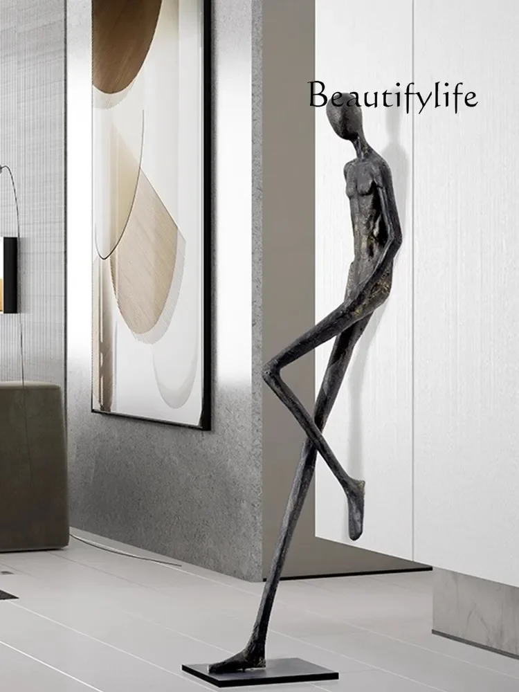 Nordic humanoid art sculpture creative ball holding hotel lobby exhibition hall floor ornament